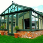 Gable conservatory in green uPVC
